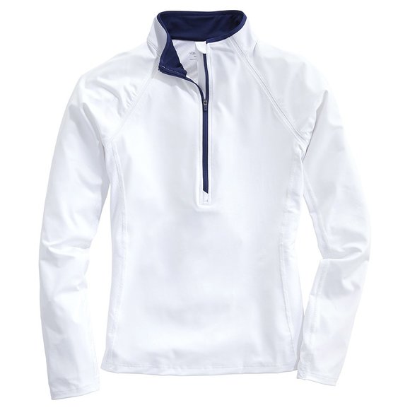 Vineyard Vines Women's Solid 1/2-Zip - White Cap - Medium - Picture 4 of 7